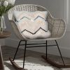 18 x 18 Square Cotton Accent Throw Pillow; Handcrafted Chevron Patchwork; Sequins; Blush Pink - as Pic
