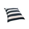 20 x 20 Modern Square Cotton Accent Throw Pillow; Classic Block Stripes; Black; White - as Pic