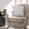 20 x 20 Square Cotton Accent Throw Pillow; Soft Banded Braided Patchwork; White; Cream - as Pic