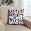 18 x 18 Handcrafted Square Jacquard Cotton Accent Throw Pillow; Geometric Tribal Pattern; White; Black; Beige - as Pic