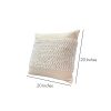 20 x 20 Square Cotton Accent Throw Pillow; Soft Banded Braided Patchwork; White; Cream - as Pic