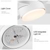 52 In. Integrated LED Light Ceiling Fan with White ABS Blade