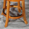 24" Counter Stool; Natural Finish; Saddle Leather Seat