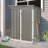 Patio 5ft Wx3ft. L Garden Shed; Metal Lean-to Storage Shed with Lockable Door; Tool Cabinet for Backyard; Lawn; Garden - Gray