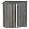 Patio 5ft Wx3ft. L Garden Shed; Metal Lean-to Storage Shed with Lockable Door; Tool Cabinet for Backyard; Lawn; Garden - Gray