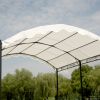 Outdoor Patio 13ft.Lx10ft.W Iron Carport Shelter Garage Tent; Garden Storage Shed with Anchor Kit; White - White
