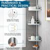4-Tier Tension Corner Shower Caddy for Bathroom - Sliver