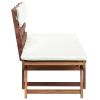 vidaXL Patio Bench with Cushions 2-in-1 74.8" Solid Acacia Wood - Brown