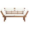 vidaXL Patio Bench with Cushions 2-in-1 74.8" Solid Acacia Wood - Brown