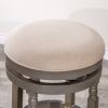 Palmer Lake 30" Bar Stool; Weathered Gray Finish; Beige Fabric Seat