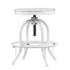 Industrial Adjustable Height Swiveling Stool - White