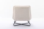 Modern Teddy Fabric Accent Armless Chair For Living room Indoor; Cream White - pic