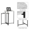 Modern Nesting Side/End Table; Industrial Marble Sofa Side Table Furniture for Living Room; Bedroom