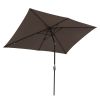 10x6.5ft Aluminum Patio Umbrella w/ 20 LEDs Chocolate - LA01