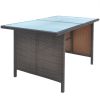 vidaXL 6 Piece Patio Dining Set with Cushions Poly Rattan Brown - Brown