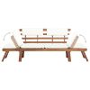 vidaXL Patio Bench with Cushions 2-in-1 74.8" Solid Acacia Wood - Brown