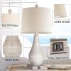 Resin Gray Desk Lamp Set of 2 with Dual USB Ports