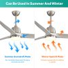 56 Inch Ceiling Fan Light With 6 Speed Remote Energy-saving DC Motor Brushed Nickel