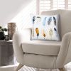 20 x 20 Modern Square Cotton Accent Throw Pillow; Printed Feather Patterned Design; White; Multicolor - as Pic