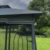 13x10 Outdoor Patio Gazebo Canopy Tent With Ventilated Double Roof And Mosquito net(Detachable Mesh Screen On All Sides); Gray Top