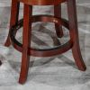 24" Counter Height X-Back Swivel Stool; Cherry Finish; Bone Leather Seat