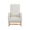 Rocking Chair Mid-Century Modern Rocking Armchair Upholstered Tall Back Accent Glider Rocker - Beige