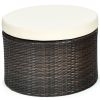 Patio Round Daybed Rattan Furniture Sets with Canopy - as show