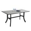 Renaissance Outdoor Patio Hand-scraped Wood Rectangular Dining Table with Curvy Legs - as Pic