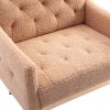 Accent Chair ,leisure single sofa with Rose Golden feet - Camel Teddy