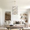 Transitional Gold/Matte Black Metal Chandelier Fixture; 8 lights ; 2-Tier-Candle Ceiling Light for Living Room; Bedroom; Dining Room; Dimmable