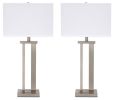 Ashley Aniela Silver Finish Contemporary Table Lamp (Set of 2) L204054
