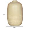 7 Inch Round Ceramic Vase; Textured Design; Small; Beige; DunaWest - Default
