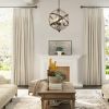 Farmhouse Chandelier Light Fixtures; 4-Light Adjustable Height Dining Room Wood Light Fixtures - as Pic