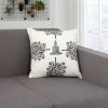 18 x 18 Square Cotton Accent Throw Pillow; Meditating Buddha; Tree Print; White; Black - as Pic