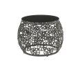 Hikre Patio Lounge Chair &amp; Side Table; Clear Glass; Charcaol Fabric &amp; Black Wicker 45113 - as Pic