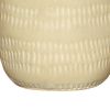 7 Inch Round Ceramic Vase; Textured Design; Small; Beige; DunaWest - Default