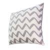 20 x 20 Modern Square Cotton Accent Throw Pillow; Simple Chevron Pattern; Gray; White - as Pic