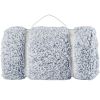 Back Printed Sherpa Throw With Tassels-Blue-50&rdquo;*60&rdquo; (2 Pack Set Of 2) - as Pic