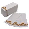 [100 Pack] Disposable Guest Towels Linen-Feel Paper Hand Towels;  Decorative Bathroom Hand Napkins for Kitchen; Weddings - Gold