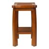 Oceanstar Solid Wood Spa Shower Bench with Storage Shelf, Teak Color Finish - SB1682