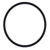 28 Inch Round Wooden Floating Beveled Wall Mirror; Black