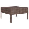 vidaXL 3 Piece Patio Lounge Set with Cushions Poly Rattan Brown - Brown