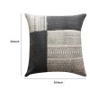 Dae 24 x 24 Square Handwoven Accent Throw Pillow; Cotton Dhurrie; Classic Kilim Pattern; Gray; Off White - as Pic