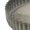 6 Inch Round Metal Frame Tray with Crimped Edges; Gray; DunaWest