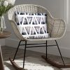 20 x 20 Modern Square Cotton Accent Throw Pillow; Triangular Pattern; Gray; White - as Pic
