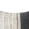 18 x 18 Square Handwoven Accent Throw Pillow; Polycotton Dhurrie; Kilim Pattern; White; Gray - as Pic