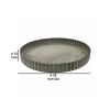 6 Inch Round Metal Frame Tray with Crimped Edges; Gray; DunaWest