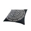 20 x 20 Modern Square Cotton Accent Throw Pillow; Mandala Design Pattern; Black; White - as Pic