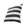 20 x 20 Modern Square Cotton Accent Throw Pillow; Classic Block Stripes; Black; White - as Pic