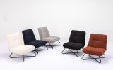 Modern Teddy Fabric Accent Armless Chair For Living room Indoor; Cream White - pic